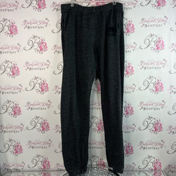 Roots joggers roots on bum logo black Charcoal Gray Sweatpants cozy warm - Picture 2 of 12